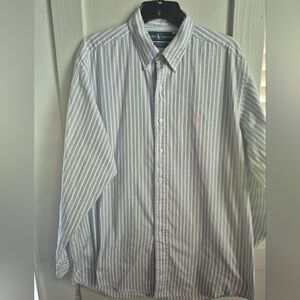 Polo by Ralph Lauren Men's Blue Striped Shirt